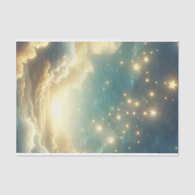 Papel De Seda Fiesta de Cumpleaños Cielo Estrellado Estrellas Ce (Anverso)