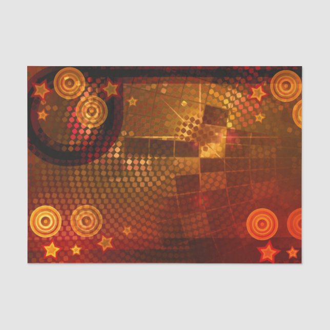 Papel De Seda Fiesta de Cumpleaños de Baile Disco Naranja de los (Anverso)