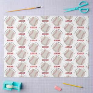 Papel De Seda Fiesta de Cumpleaños de Deportes de Béisbol Nombre