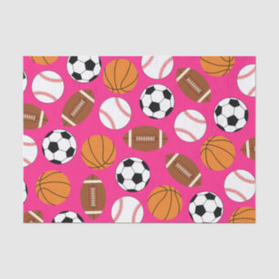 Papel De Seda Fiesta de cumpleaños de deportes rosados