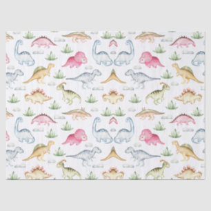 Papel De Seda Fiesta de cumpleaños de dinosaurios rosados, fiest