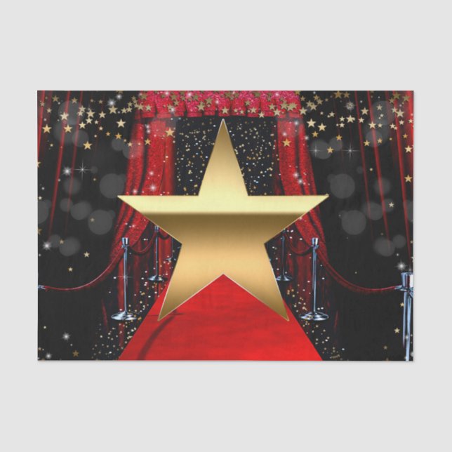 Papel De Seda Fiesta de Cumpleaños de Estrellas de Oro de Hollyw (Anverso)