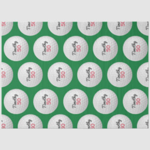 Papel De Seda Fiesta de cumpleaños de Golf Ball - 50 o otro año