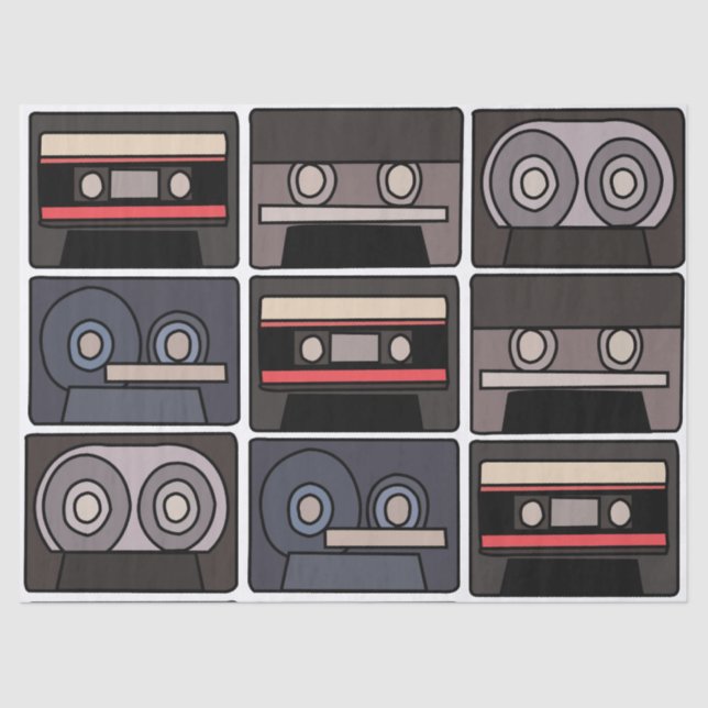 Papel De Seda Fiesta de cumpleaños de la cinta Cassette (Anverso)