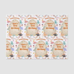 Papel De Seda Fiesta de cumpleaños de los dinosaurios con huevo