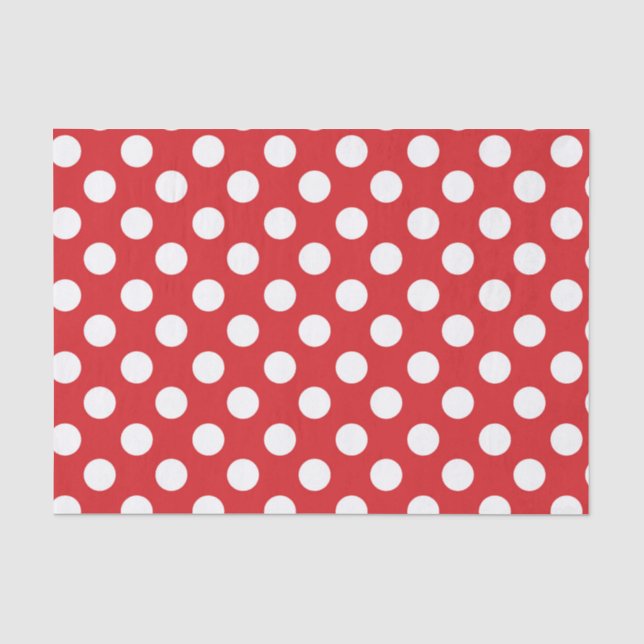 Papel De Seda Fiesta de Cumpleaños de Lunares Rojos y Blancos (Anverso)