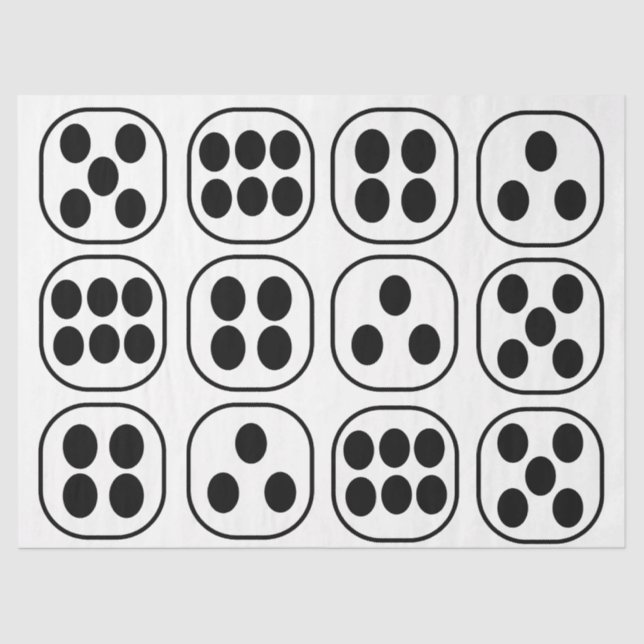 Papel De Seda Fiesta de cumpleaños de reparto de dados (Anverso)