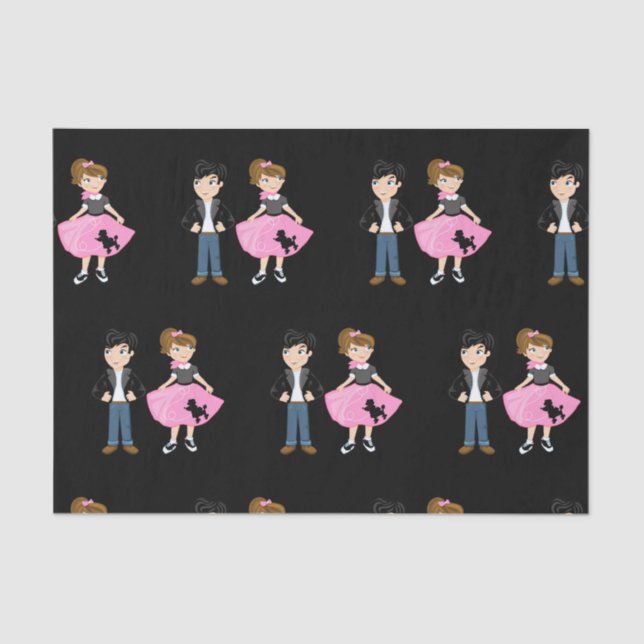 Papel De Seda Fiesta de cumpleaños de Retro Sock Hop (Anverso)