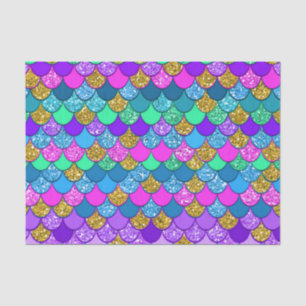 Papel De Seda Fiesta de Cumpleaños de Sirena Colorida Brillante