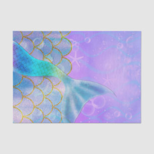 Papel De Seda Fiesta de Cumpleaños de Sirena con Brillo de Perla