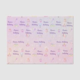 Papel De Seda Fiesta de cumpleaños de Unicornio personalizada
