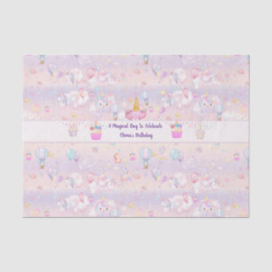 Papel De Seda Fiesta de cumpleaños de unicornio personalizada