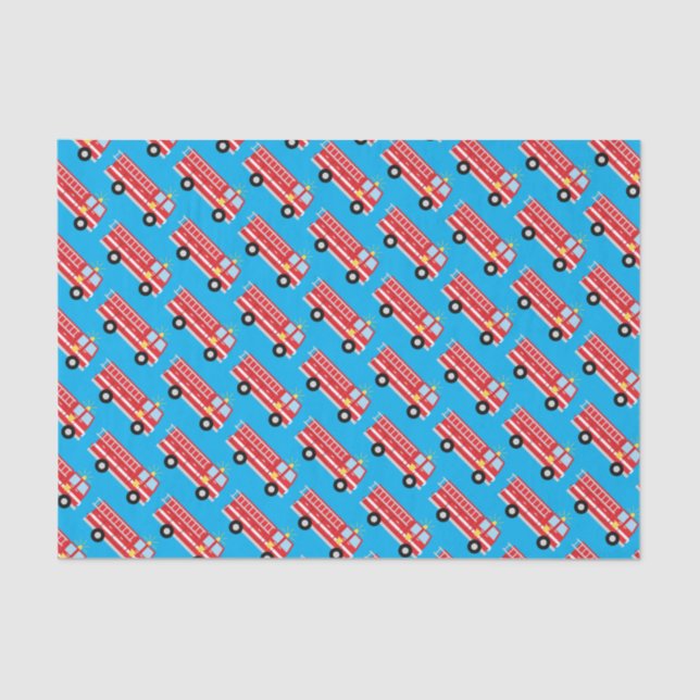 Papel De Seda Fiesta de cumpleaños del camión de bomberos (Anverso)