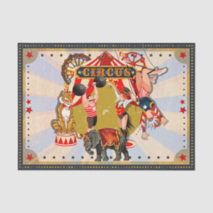 Papel De Seda Fiesta de Cumpleaños del Circo Retro Vintage Perso