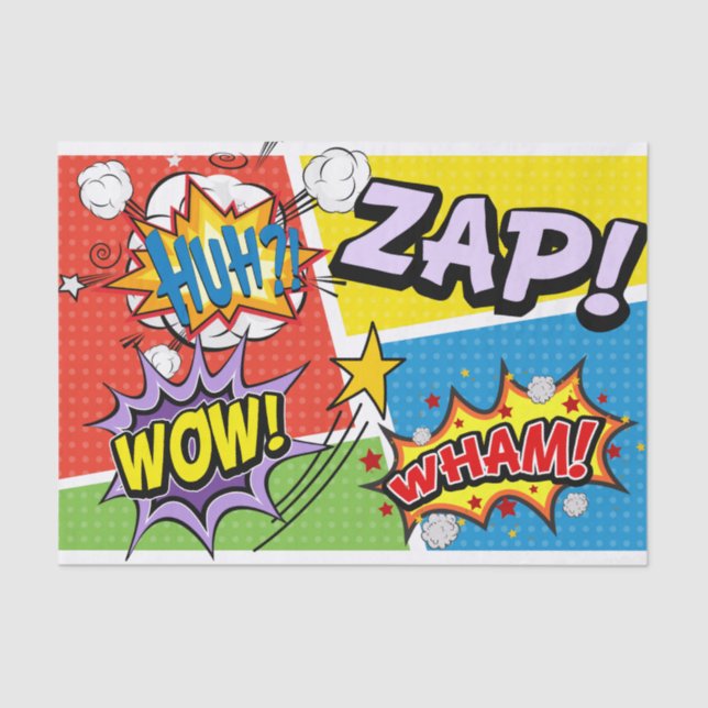 Papel De Seda ¡Fiesta de cumpleaños del libro de historietas! (Anverso)