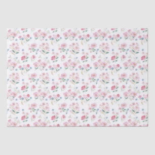Papel De Seda Fiesta de cumpleaños floral rosa