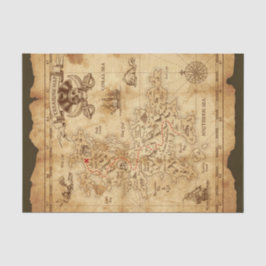 Papel De Seda Fiesta de Cumpleaños Mapa del Tesoro Antiguo Pirat