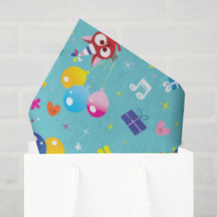Papel De Seda Fiesta de cumpleaños verde azulado