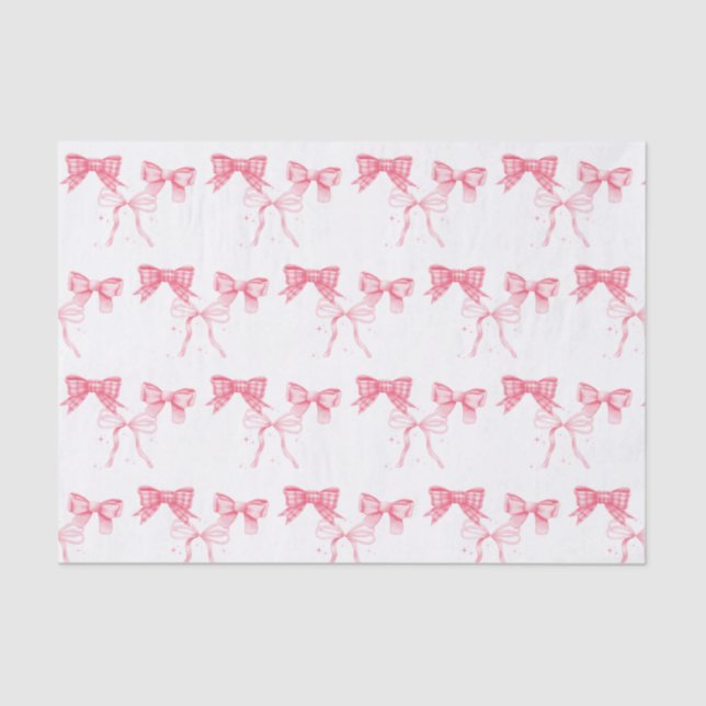 Papel De Seda Fiesta de Despedida de Soltera con Lazo Rosa Acuar (Anverso)