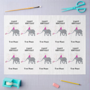 Papel De Seda Fiesta de Elefantes - Animales en la Fiesta de Cum