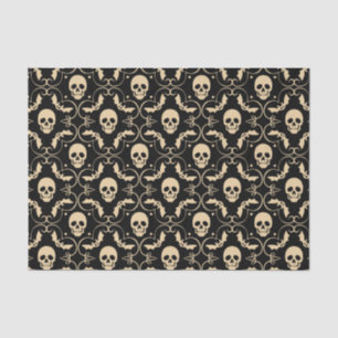 Papel De Seda Fiesta de Halloween de cráneos y murciélagos en ne