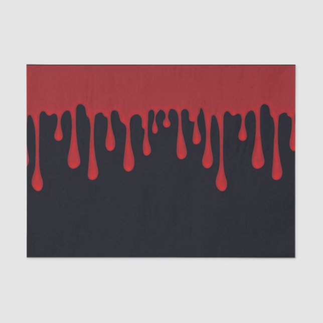 Papel De Seda Fiesta de Halloween de gotas de sangre roja que go (Anverso)