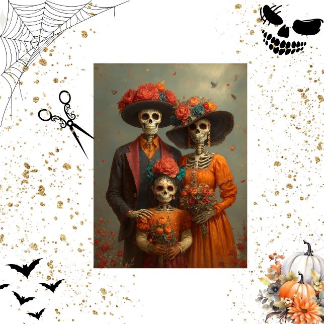 Papel De Seda Fiesta de Halloween de la familia Skeleton de desa (Subido por el creador)