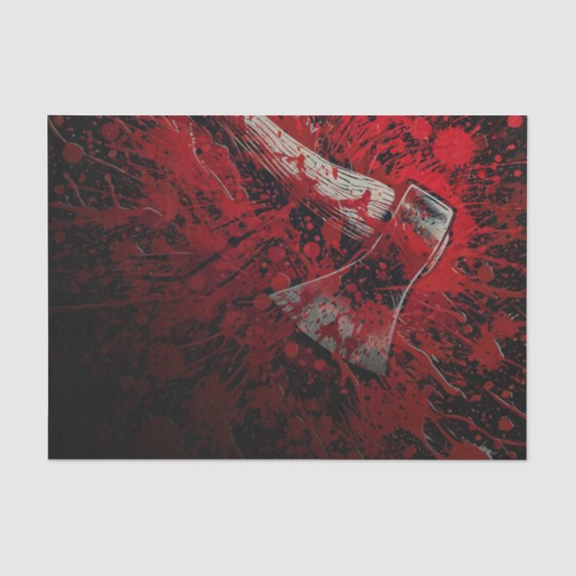 Papel De Seda Fiesta de Halloween de terror espantoso con hacha  (Anverso)