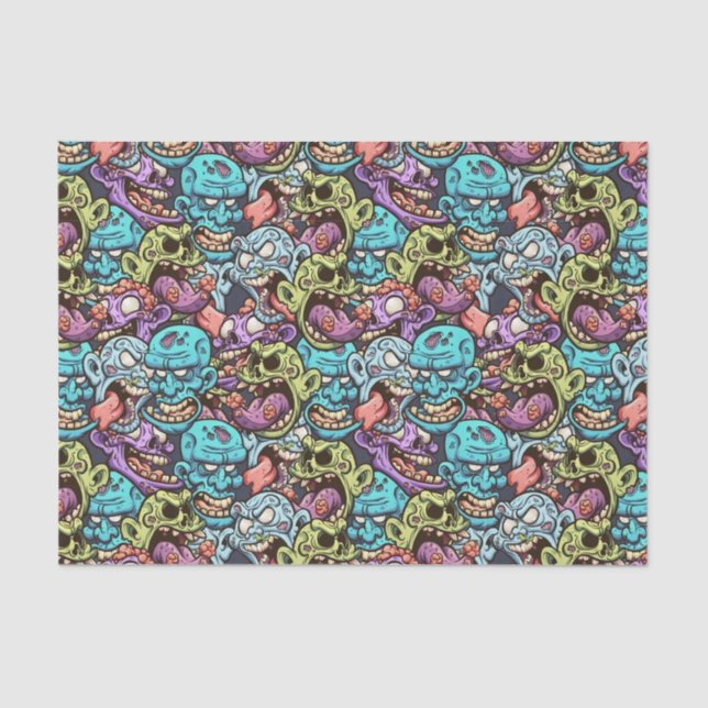 Papel De Seda fiesta de halloween zombie genial  (Anverso)