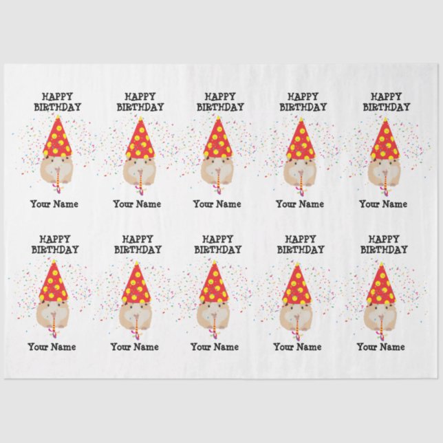 Papel De Seda Fiesta de hámster - Animales con nombre de fiesta  (Anverso)