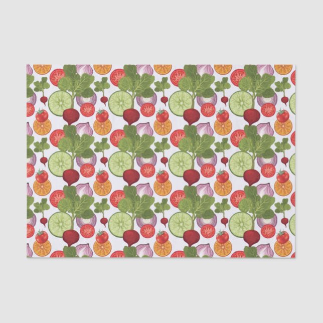 Papel De Seda fiesta de hormigón fresco de frutas de verduras de (Anverso)