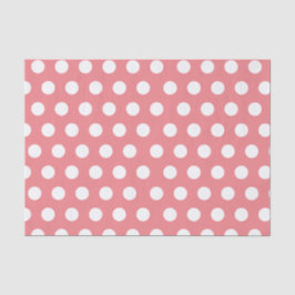 Papel De Seda Fiesta de lunares grandes medianos rosa y blanco