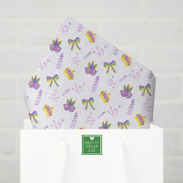 Papel De Seda Fiesta de Mardi Gras con Acuarela