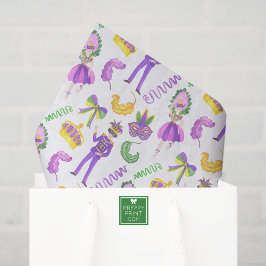Papel De Seda Fiesta de Mardi Gras en acuarela
