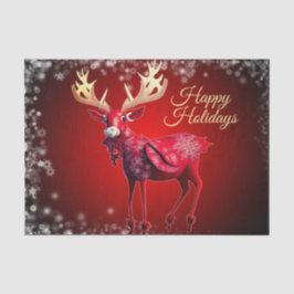 Papel De Seda Fiesta de Navidad Reno Rojo Festejos de Invierno