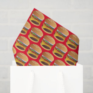Papel De Seda Fiesta de patrón de hamburguesa de queso con azule