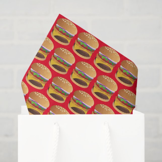 Papel De Seda Fiesta de patrón de hamburguesa de queso con azule (Bolsa de regalo)