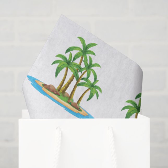 Papel De Seda Fiesta de patrón de palmera de playa linda (Bolsa de regalo)