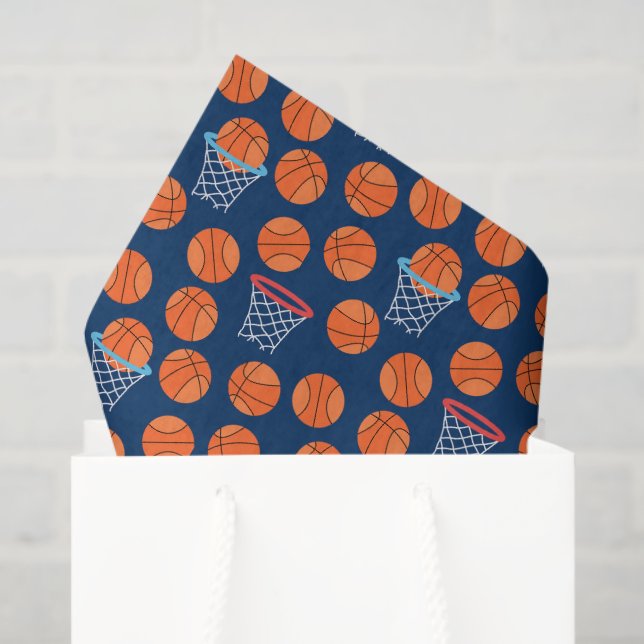 Papel De Seda fiesta de patrón deportivo de baloncesto con baldo (Bolsa de regalo)