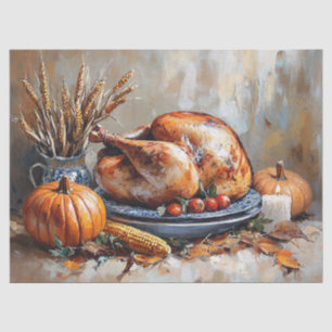 Papel De Seda Fiesta de Pavo de Cosecha de Otoño Decoupage