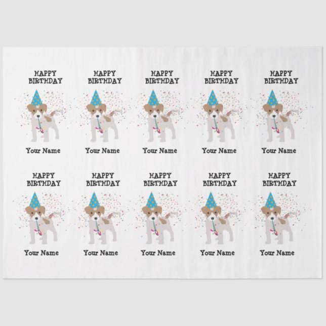 Papel De Seda Fiesta de perros - Animales con nombre de fiesta d (Anverso)