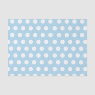 Papel De Seda Fiesta de punto de polka medio blanco y azul bebé