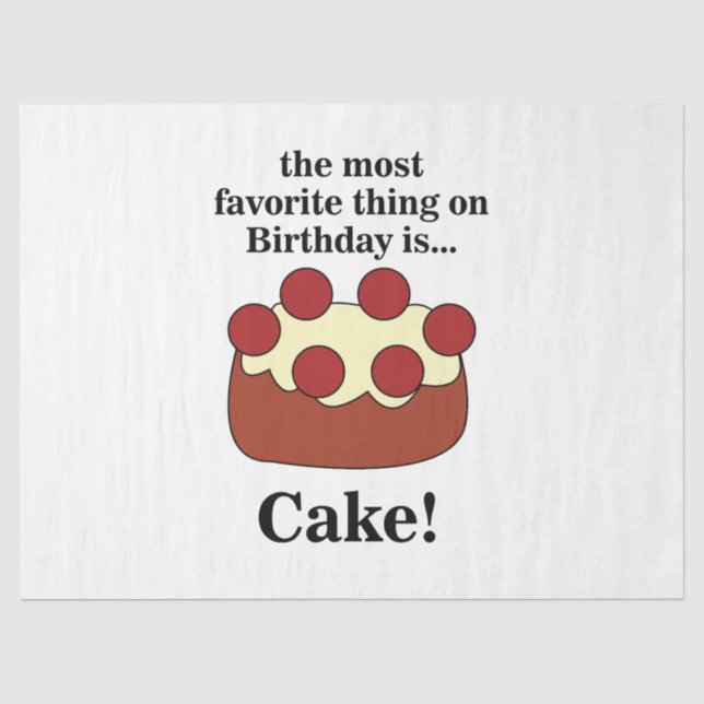 Papel De Seda Fiesta de Tarta de Cumpleaños (Anverso)
