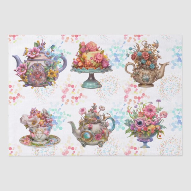 Papel De Seda Fiesta de té de hadas (Anverso)