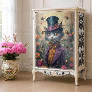Papel De Seda Fiesta de té del sombrerero loco gato de Cheshire