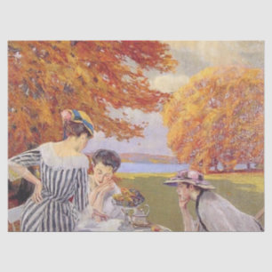 Papel De Seda Fiesta de té en el jardín de otoño vintage elegant