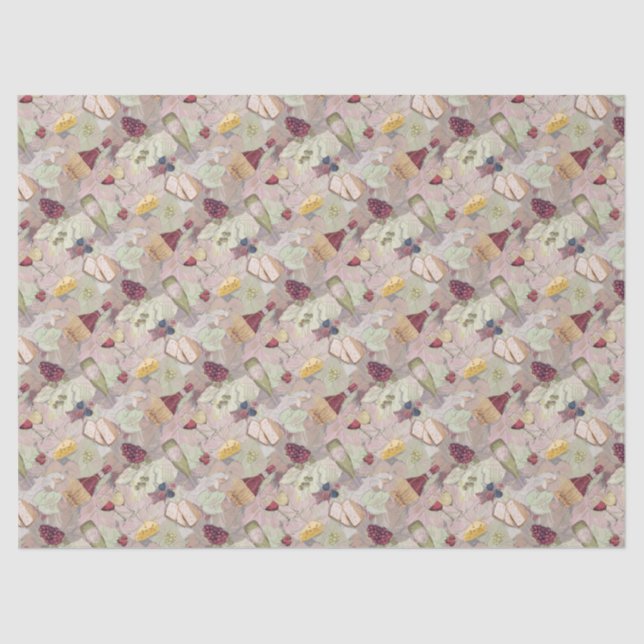 Papel De Seda Fiesta de vino y queso (Anverso)