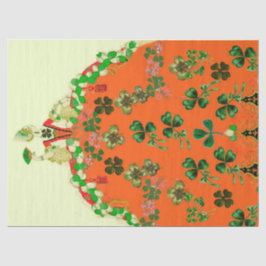 PAPEL DE SEDA FIESTA DEL DÍA DE SAN PATRICIO LADY ORANGE Y TRÉBO