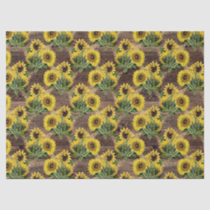 Papel De Seda Fiesta del patrón de girasoles de la madera de imi