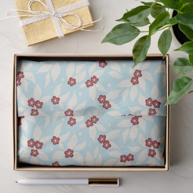 Papel De Seda Fiesta del Peral - Flor de peral - Rojo Arándano (Regalo )